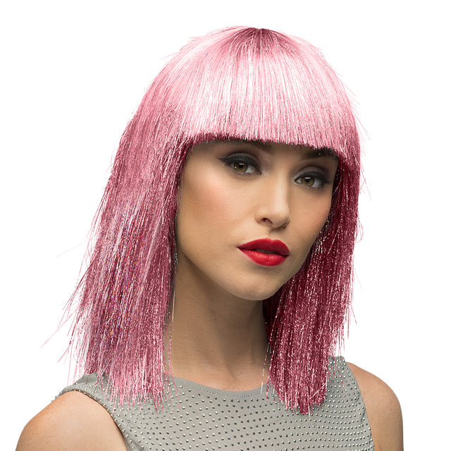 Pruik Crazy - roze