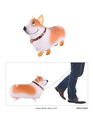 Wandelend hondje Folieballon - 59 x 40 cm
