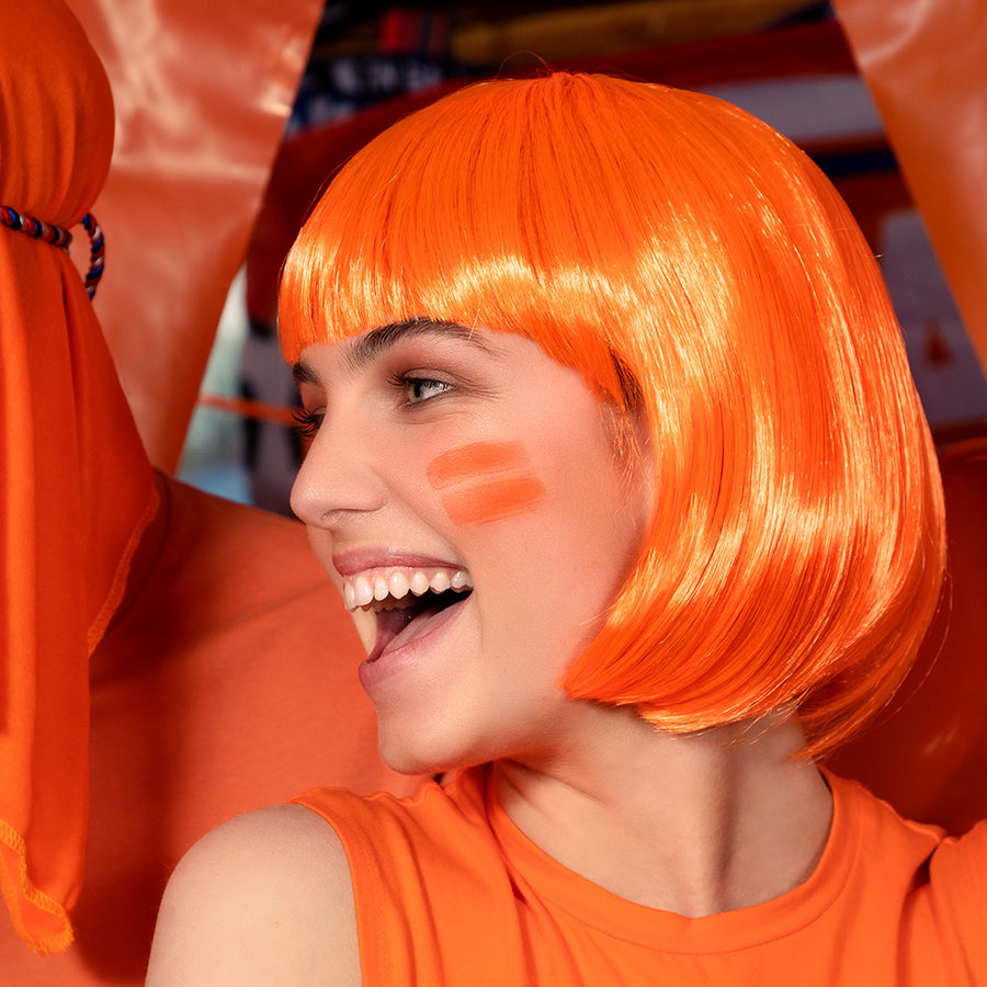 Bob pruik Cabaret - oranje