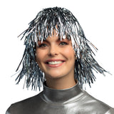 Pruik - metallic zilver