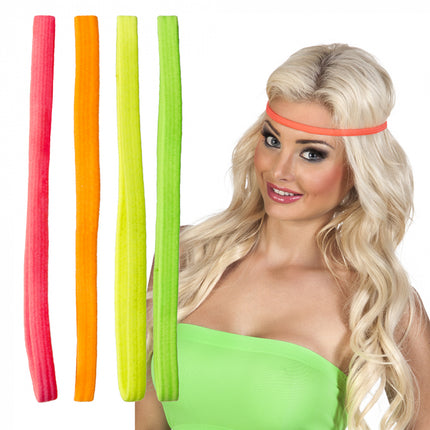Elastieke haarbandjes - 4 neon kleuren