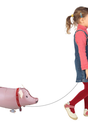 Folienballon „Walking Pig“ – 64 x 53 cm