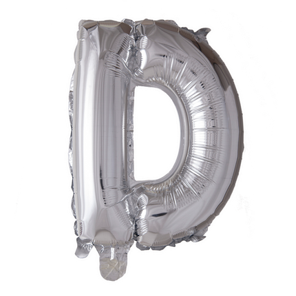 Folieballon - 40 cm - zilver - letters