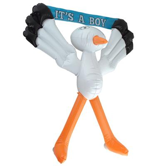 Opblaasbare ooievaar - 70 cm -  2 banners (boy & girl)
