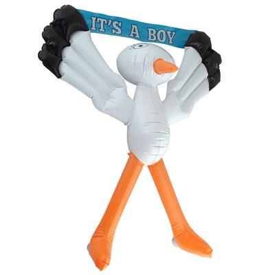 Opblaasbare ooievaar - 70 cm -  2 banners (boy & girl)