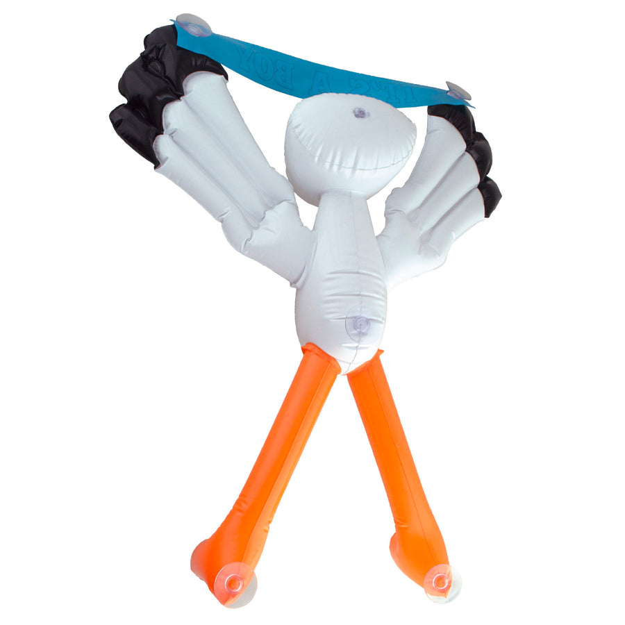 Opblaasbare ooievaar - 70 cm -  2 banners (boy & girl)