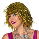Pruik - metallic goud