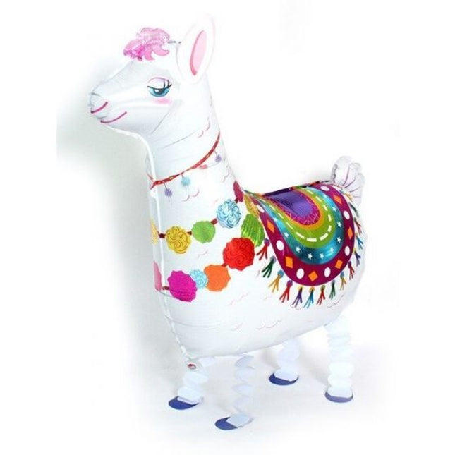 Wandelende alpaca Folieballon - 78 x 69 cm