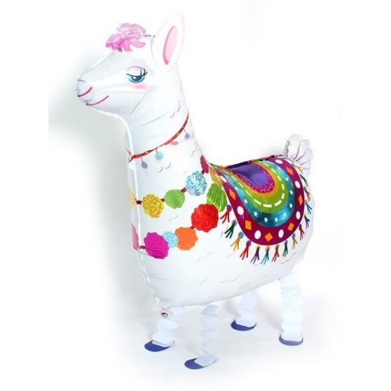 Wandelende alpaca Folieballon - 78 x 69 cm