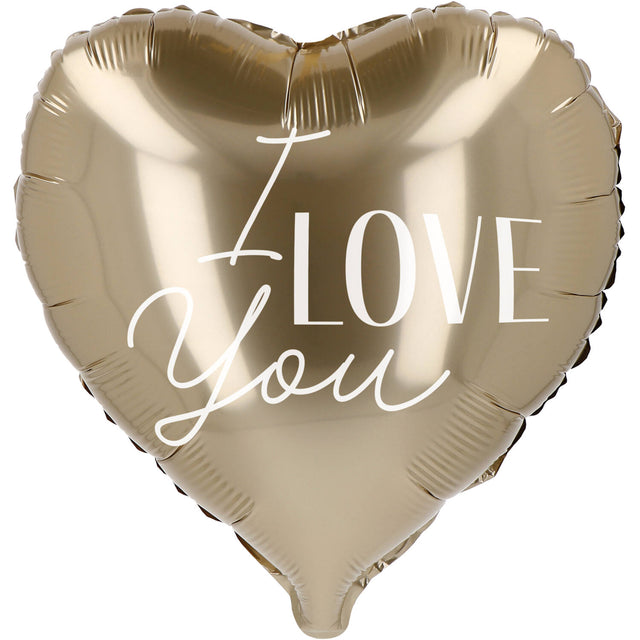 Folieballon XXL hart - I Love You - 98 cm - goud