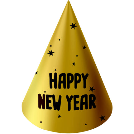 Feesthoedjes - Happy New Year - 6 stuks - BlackGold HNY