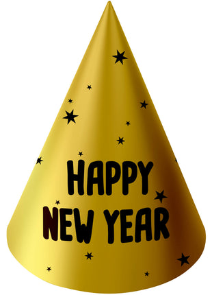 Feesthoedjes - Happy New Year - 6 stuks - BlackGold HNY