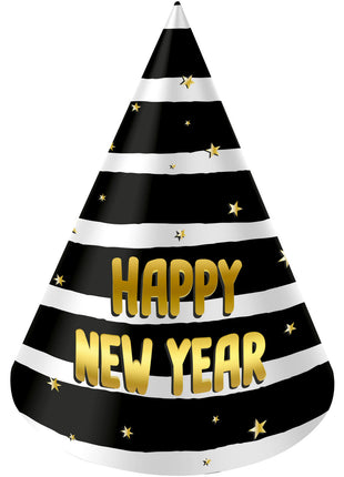 Feesthoedjes - Happy New Year - 6 stuks - BlackGold HNY