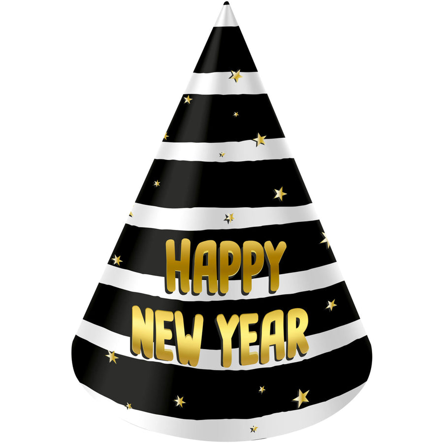 Feesthoedjes - Happy New Year - 6 stuks - BlackGold HNY