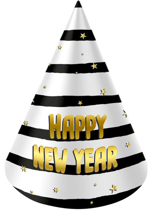 Feesthoedjes - Happy New Year - 6 stuks - BlackGold HNY