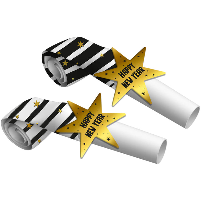 Roltongen - Happy New Year - 6 stuks - BlackGold HNY