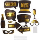 New Year photobooth props - BlackGold HNY - 12 stuks