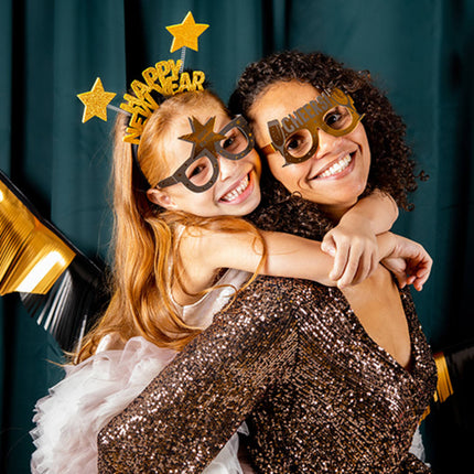 Feest brillen - Happy New Year - 6 stuks - BlackGold HNY