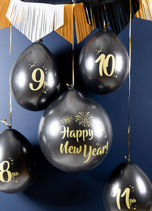 Set Countdown-Ballons – 5 Stück – BlackGold HNY