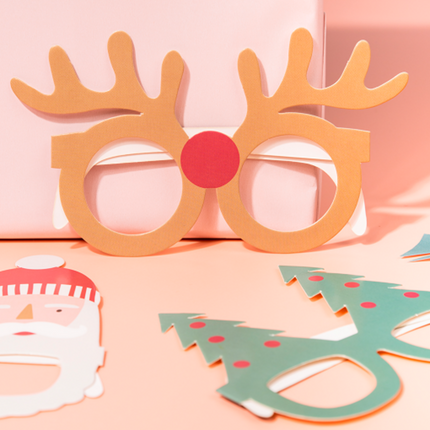 Kerst brillen - 6 stuks - Holly Jolly
