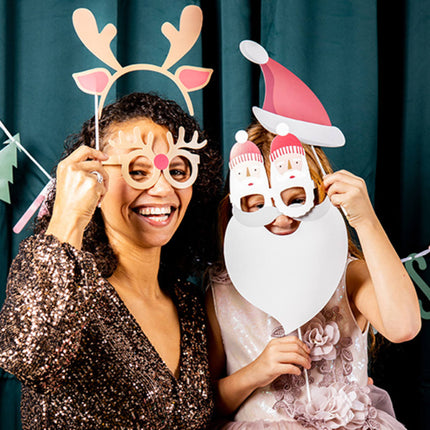 Kerst photobooth props - 12 stuks - Holly Jolly