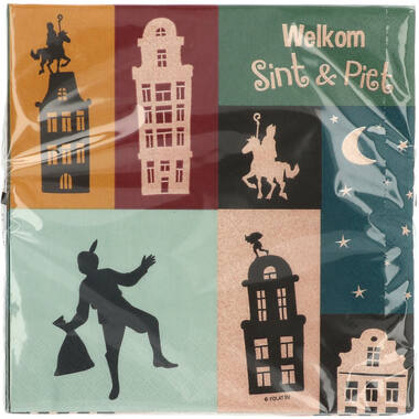 Welkom Sint & Piet - Servetten - 20 stuks - 33 x 33 cm