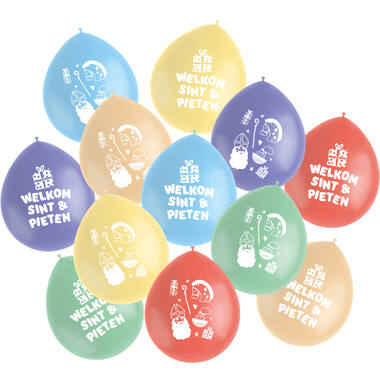 Welkom Sint & Pieten - Ballonnen - 12 stuks - 23 cm