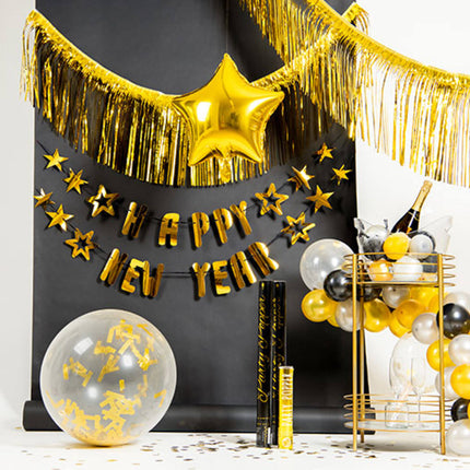 Letterslinger Happy New Year - 2 stuks - 150 cm - BlackGold HNY