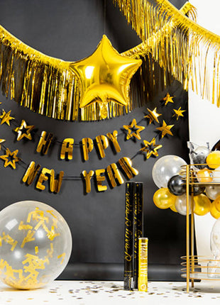 Letter garland Happy New Year - 2 pieces - 150 cm - BlackGold HNY