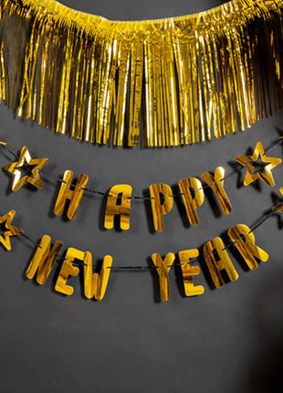 Letter garland Happy New Year - 2 pieces - 150 cm - BlackGold HNY