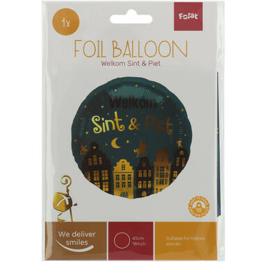 Welkom Sint & Piet - Folieballon - 45 cm