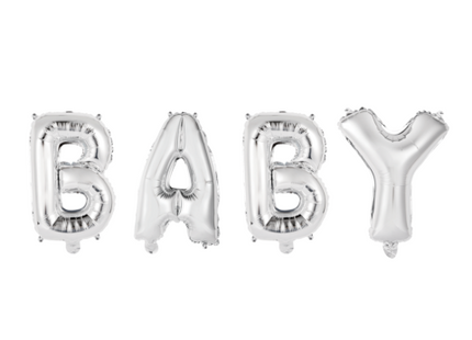 Baby Folieballon - 40 cm - zilver