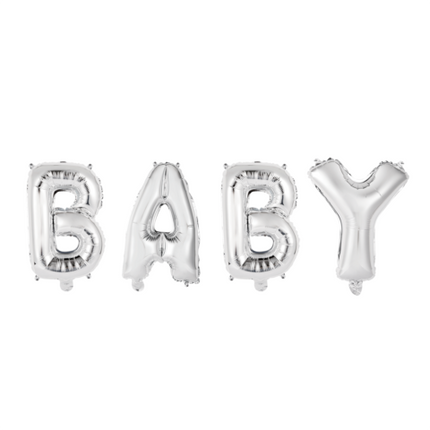 Baby Folieballon - 40 cm - zilver