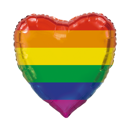 Regenboog hart Folieballon - 91 cm