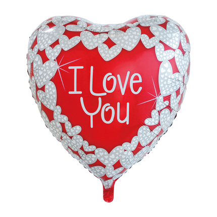 Folieballon hart "I Love You" - 87 cm