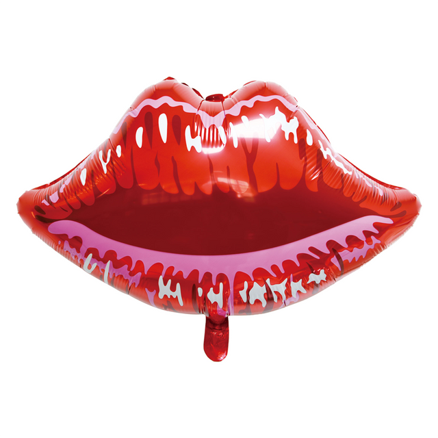 Folieballon rode lippen - 74 x 61 cm
