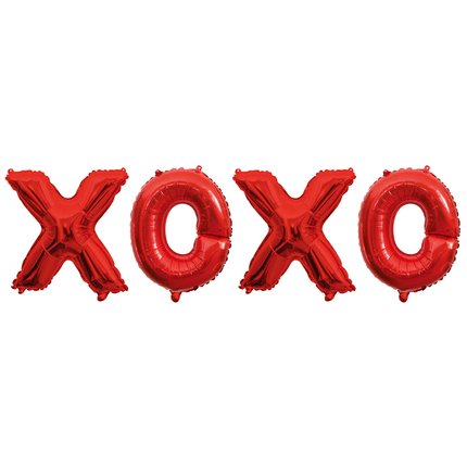 Folieballon XOXO - rood - 40 cm
