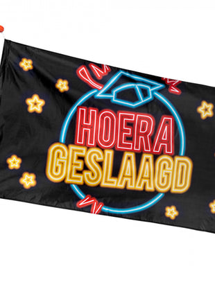 Hoera Geslaagd Vlag - 90 x 150 cm