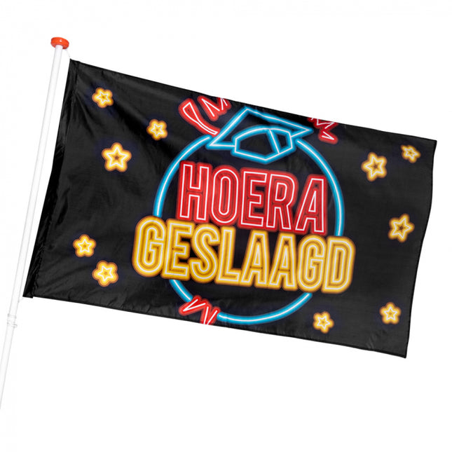 Hoera Geslaagd Vlag - 90 x 150 cm