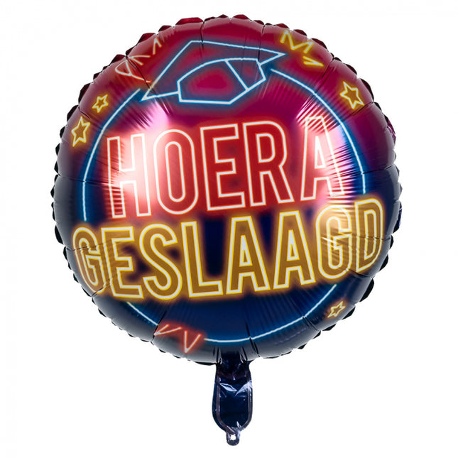 Geslaagd Folieballon - 45 cm - Hoera