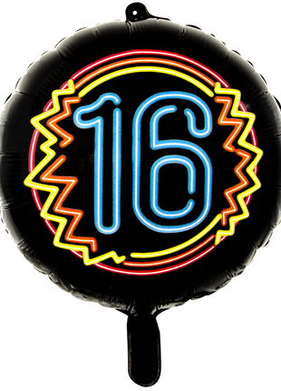 16 Years Foil Balloon - 45 cm - Neon