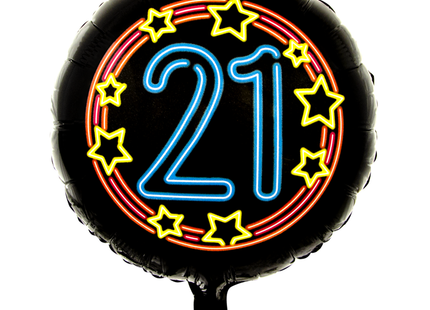 21 jaar Folieballon - 45 cm - Neon
