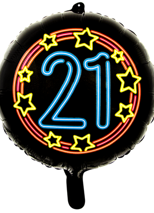 21 Jahre Folienballon - 45 cm - Neon