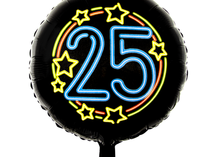 25 jaar Folieballon - 45 cm - Neon