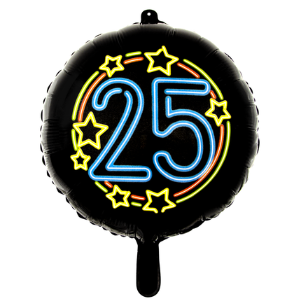 25 jaar Folieballon - 45 cm - Neon