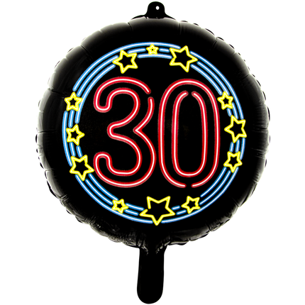 30 jaar Folieballon - 45 cm - Neon