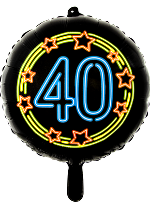 40 Jahre Folienballon - 45 cm - Neon