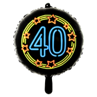 40 jaar Folieballon - 45 cm - Neon