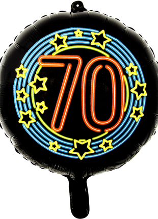 70 Jahre Folienballon - 45 cm - Neon