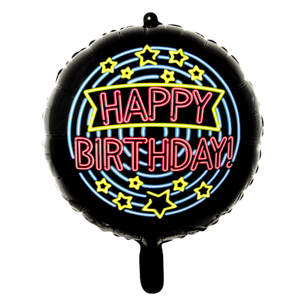 Happy birthday Folieballon - 45 cm - Neon